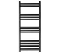 Balterley Straight Heated Towel Rail Radiator, 811W, 600 x 1200mm, Matt Black Balterley Black