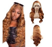 Straight Human Front with Natural Hairline Chocolate Brown Color Wear and Go Glueless Brazilian Remy No Smell for Woman 34 Inch