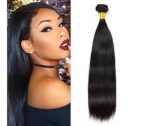 Straight Human Hair Bundles Long Brazilian Virgin Hair Bundles Straight Weave Bundles Human Hair Natural Black Color Can be Dyed Double Weft 1 Bundle 100g 26 Inch