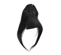 Straight Human Hair Clip Bangs Hair Extension Bangs 20 Grams Black Fringe(#2)