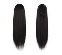 Straight Human Hair Ponytail Extension Remy Brazilian Drawstring for Black Women Grade Clip In Pony Tail Hairpiece Natural Color (10-26 Inch)(26inches)