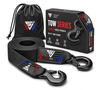Straight Jacket Crew Heavy Duty 2-in x 20-ft Tow Strap with Forged Steel Hooks | 10,321 lb Break Strength | Sturdy Supplies for Emergency Vehicle Recovery | On-Road Use Only