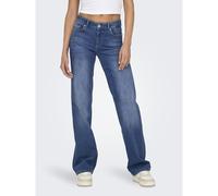 ONLY Women's Straight Fit Jeans Mid Rise Convenient Pockets Zipper, Colours:Blue-3, Size:L / 30L, Leg Length:L30