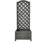 Straight Lattice Wooden Planter - Grey