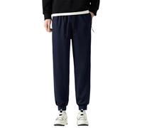 Straight Leg Joggers Men - Men's Thick Jogging Bottoms With A Loose Fit Featuring Warm Lamb Fleece Ideal For Winter Sports And Gym Activities (Blue, XXXL)