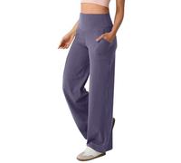 Straight Leg Joggers Womens Plus Size Stretchy Elasticated Waist Baggy Sweatpants for Women Solid Color Ladies Tracksuit Bottoms Yoga Pants with Pockets Lightweight Sports Gym Lounge Pants Purple