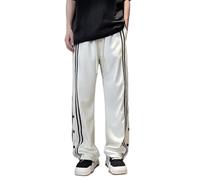 Straight Leg Joggers Womens Striped Button Front Relaxed Pants