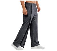 Straight Leg Lounge Pants Fracture Postoperative Rehabilitation Care Pant Side Split Bottoms Track Pant Loos-fit Tracksuit Bottoms Men Plus Size Trousers for Me UK Paralysis Care Trouser Black
