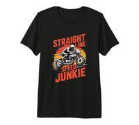 Straight Line Speed Junkie Motorcycle Racing Rider Premium T-Shirt