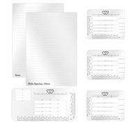 Straight Line Stencil Templates and Envelope Addressing Guide Stencil Set of 6,Line Drawing Stenci Lettering Guide,Ruler Template for Card Paper Diary Writing