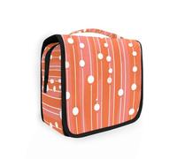 Straight Lines and Geometric Shapes up toiletry bag for women with hanging hook Large skincare bag Vertical Free-Standing