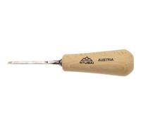 Straight Micro Ball Iron, Slanted 3 mm, Pear Handle, High-Quality Carving Iron Made of Special Steel for Precise Work, Durable & Robust, Perfect for Wood Carving & Fine Detail Work