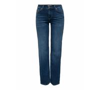 ONLY Women's Female Straight-fit Onlblush Mittlere Taille Gerade Geschnitten Jeans, Dark Denim Blue, L / 32L