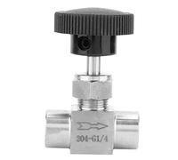 Straight Needle Valve, Water Line Splitter, in Line Tap Piercing Valve for Providing Reliable and Efficient Flowing Control(Type B: Black Handle 1/4in)