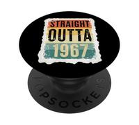 Straight Outta 1967 Born Birthday Retro Vintage Mens Womens PopSockets Adhesive PopGrip