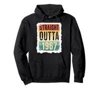 Straight Outta 1967 Born Birthday Retro Vintage Mens Womens Pullover Hoodie