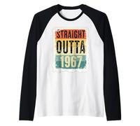 Straight Outta 1967 Born Birthday Retro Vintage Mens Womens Raglan Baseball Tee
