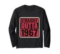 Straight Outta 1967 Born Birthday Retro Vintage Womens B-day Long Sleeve T-Shirt