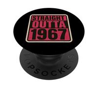 Straight Outta 1967 Born Birthday Retro Vintage Womens B-day PopSockets Adhesive PopGrip