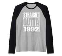 Straight Outta 1992 Vintage 1992 Classic Birth of Birthday Raglan Baseball Tee