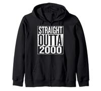 Straight Outta 2000 Funny 25th Birthday Zip Hoodie