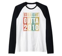 Straight Outta 2010 Classic Birth of Birthday 2010 Vintage Raglan Baseball Tee