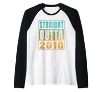 Straight Outta 2010 Classic Birth of Birthday Years Retro Raglan Baseball Tee