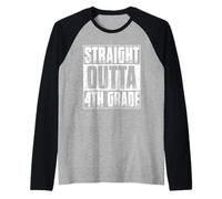 Straight Outta 4th Grade Shirt Boy Girl Fourth Grade Raglan Baseball Tee