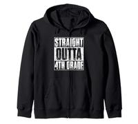 Straight Outta 4th Grade Shirt Boy Girl Fourth Grade Zip Hoodie