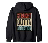 Straight Outta Addiction Rehab Graduation Sobriety Recovery Zip Hoodie