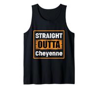 Straight Outta Cheyenne Wyoming USA Retro Distressed Vintage Tank Top