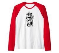 Straight Outta Coffin Scary Halloween Gothic Horror Raglan Baseball Tee, Men, Red/White, Medium