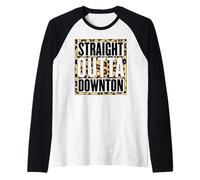 Straight Outta Downton Leopard Travel Lover Traveller Funny Raglan Baseball Tee