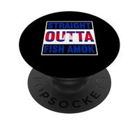 Straight Outta Fish Amok Cambodia Flag Design PopSockets Adhesive PopGrip