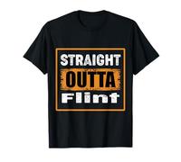 Straight Outta Flint Michigan USA Retro Distressed Vintage T-Shirt