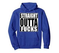 Straight Outta Fucks Funny Zero Fucks Given Pullover Hoodie, Adult Unisex, Royal Blue, Medium