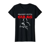Straight Outta Gulag Warzone Gamer T-Shirt, Women, Black, Medium