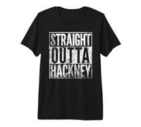 Straight Outta Hackney T Shirt. Distressed Effect Premium T-Shirt