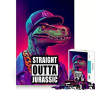 Straight Outta Jurarric Jigsaw Puzzles for Teenagers 1000 Pieces Mind Puzzle Peaceful Fun Art Assembly Lovely Gift 38x26cm