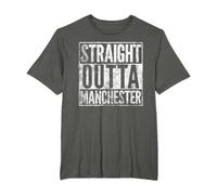 Straight Outta Manchester T Shirt. Distressed Effect T-Shirt