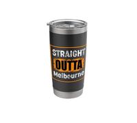 Straight Outta Melbourne Australia Retro Distressed Vintage Stainless Steel Insulated Tumbler