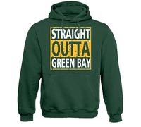 Straight Outta Men's Apparel for Football Fans, Green Bay - Green Hoodie, XXL
