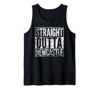 Straight Outta Newcastle Design Distressed Effect Tank Top