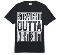 Straight Outta Night Shift Tee Shirt Funny Night Worker Gift Comfort Colors Adult Heavyweight T-Shirt