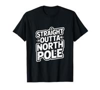 Straight Outta North Pole Christmas Santa Humor T-Shirt