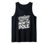 Straight Outta North Pole Christmas Santa Humor Tank Top