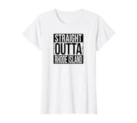 Straight Outta Rhode Island Value Graphic T-Shirt, Women, White, XS
