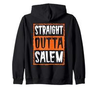 Straight Outta Salem Halloween Witch Zip Hoodie
