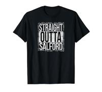 Straight Outta Salford Grungy Style Value Graphic T-Shirt, Men, Black, S