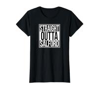 Straight Outta Salford Value Graphic T-Shirt, Women, Black, S